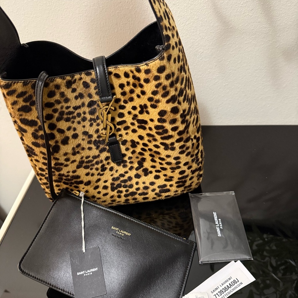 Saint Laurent Brown and Black Shoulder Bag
